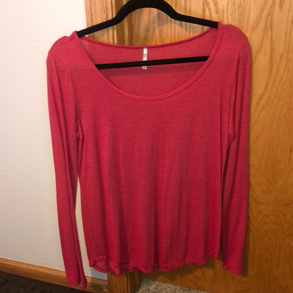 White and red stripped long sleeve